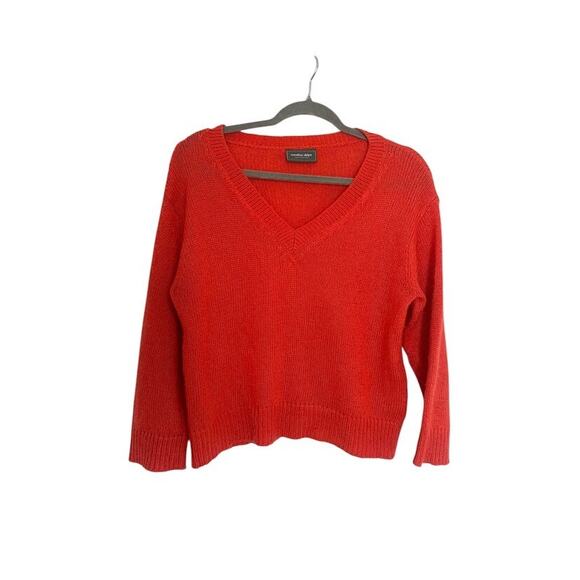 Wooden Ships Paola Buendia Orange Salmon Pullover Sweater Wool Mohair XS/S - Picture 2 of 9